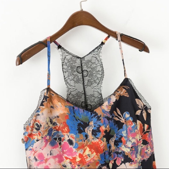 Floral Lace Slip Dress - Picture 3 of 7